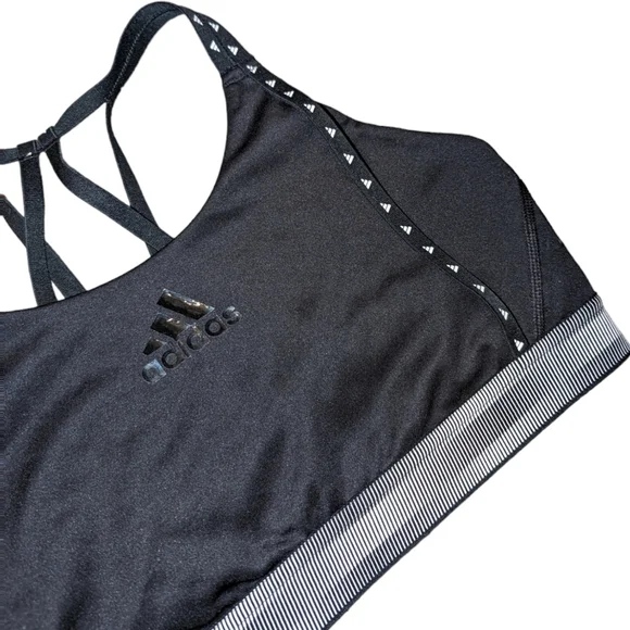 🍂 3/$15 - Adidas Black and White Strappy Sports Bra, Size L - Picture 4 of 4